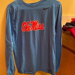 Nike Ole Miss Powder Blue Long Sleeve Shirt Large